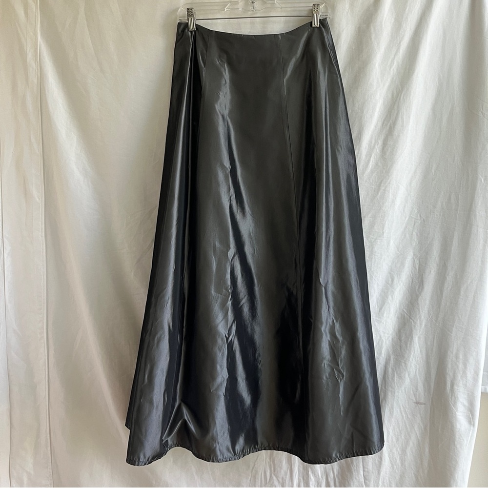 Ricki’s Silver/gray Satin Maxi Evening Cocktail Special Occassion Skirt lined, M